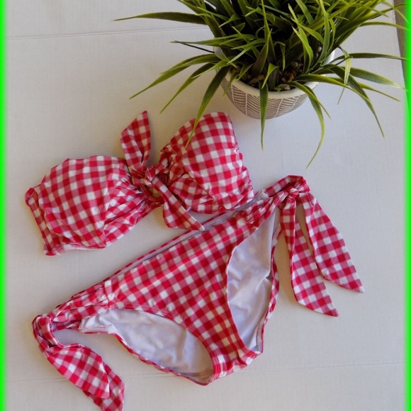 Seafolly Other - Seafolly  Scarlet Gingham Check 2Pc Set Size 8 Usa